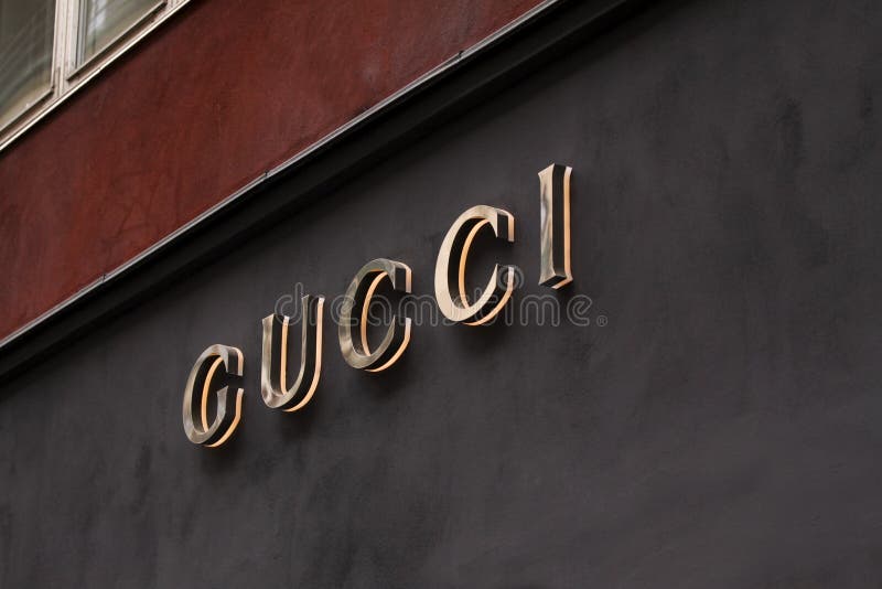 The Sign of Gucci at Gucci on Store. Gucci is an Italian Fashion and  Leather Goods Brand Editorial Stock Photo - Image of black, luxury:  124296238