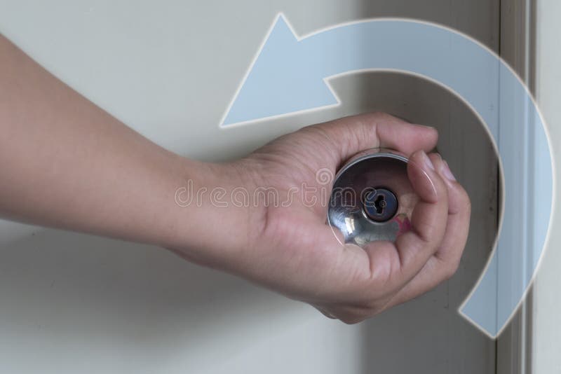 Sign hand open the door. stock image. Image of access 175703587