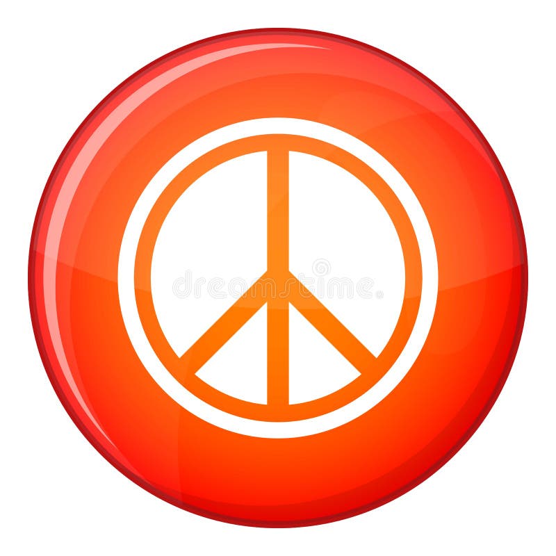 Sign Hippie Peace Icon, Flat Style Stock Vector - Illustration of ...