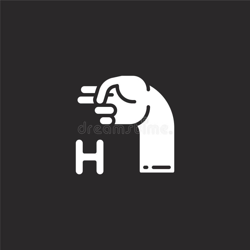 Sign Language Icon. Filled Sign Language Icon for Website Design and