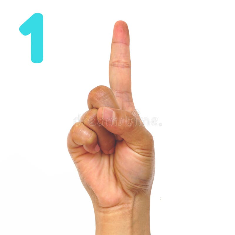 Sign Language Number 1 for the Deaf . Finger Spelling ASL. Hand Gesture
