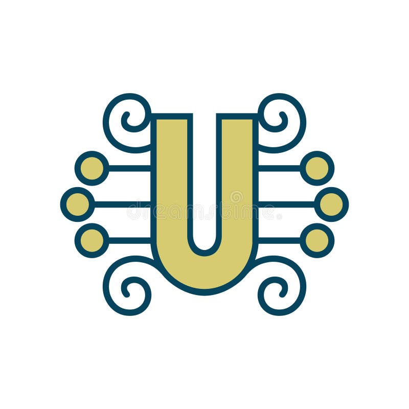 Sign of the Letter U. Vector Illustration. Stock Vector Illustration