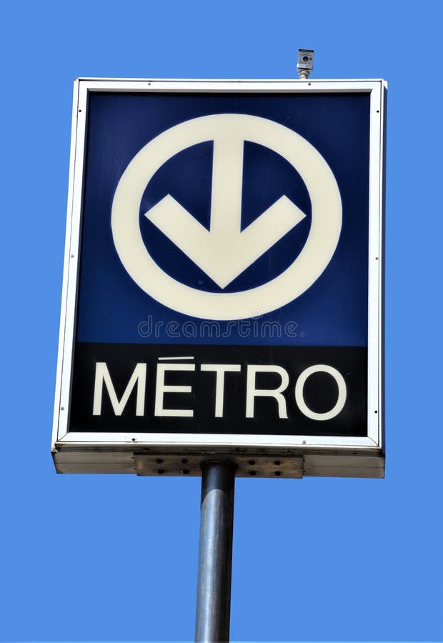 Sign of Montreal Metro stock photo Sign of Montreal Metro stock photo