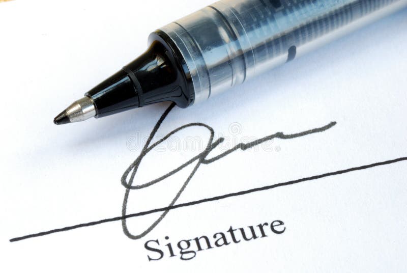 Sign the name on a paper