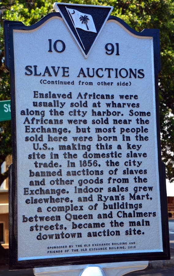 Sign of THE OLD SLAVE MARKET were men, women, families and children were ripped