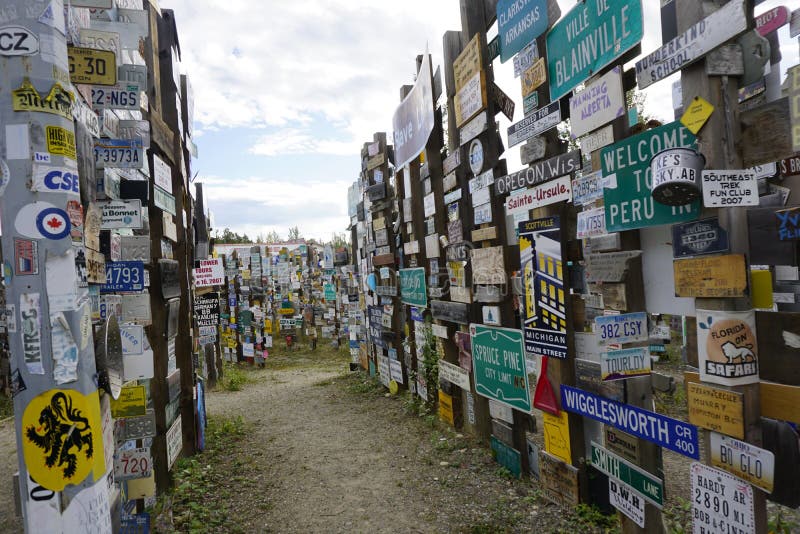 The sign post forest in Watson Lake, Yukon, Canada
