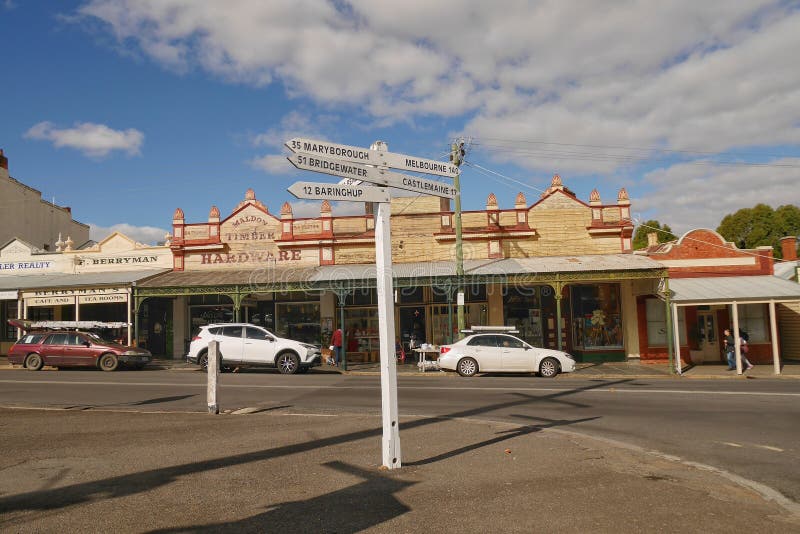 Main Street Maldon Victoria Australia after a Rain Storm Editorial