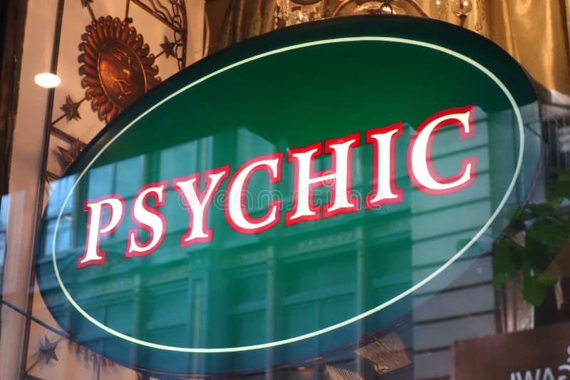 A psychic sign in New York City. A psychic sign in New York City.