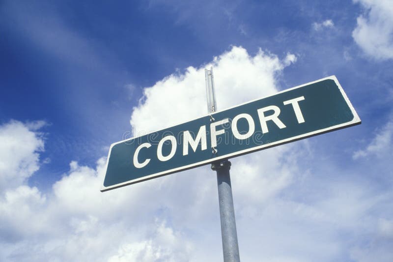 A sign that reads Comfort