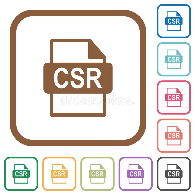 Sign request file of SSL certification simple icons stock illustration