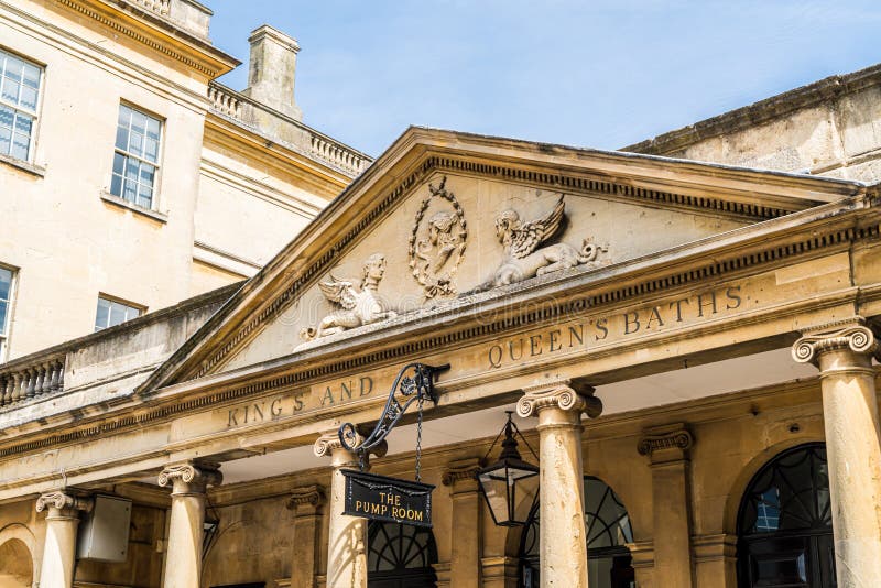 The Sign of the Roman Baths in Bath, England Stock Image - Image of ...
