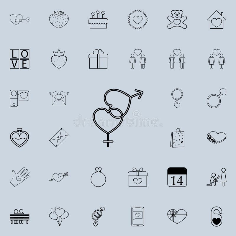 Sign Of Sex With Hearts Icon Element Of Valentine For Mobile Concept