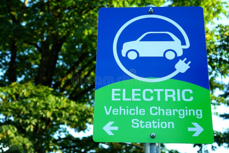 Sign Showing Electric Car Charging Station