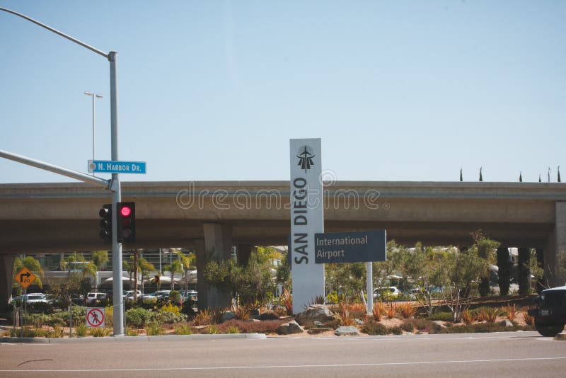 Sign stating San Diego International Airport