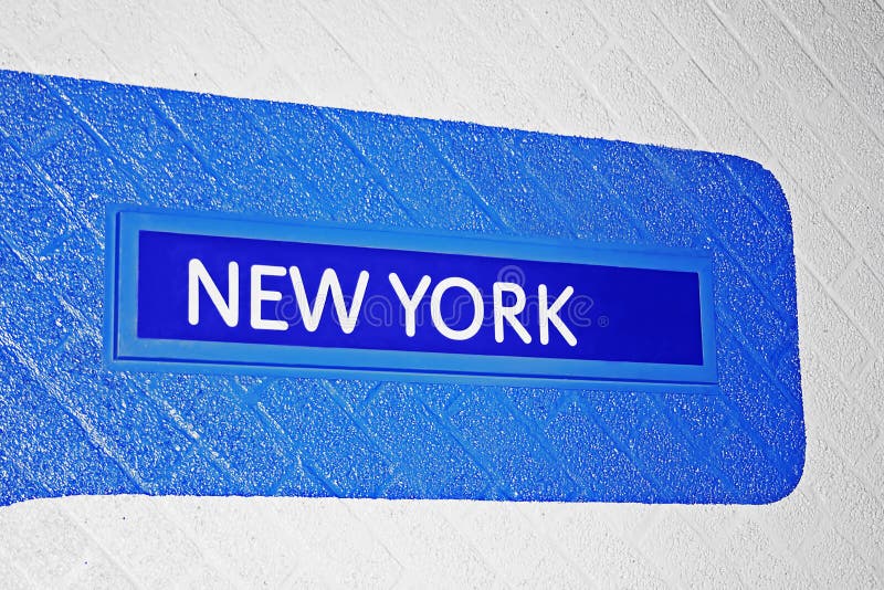 Sign To New York on a Brick Wall Stock Image Image of tourism, stone