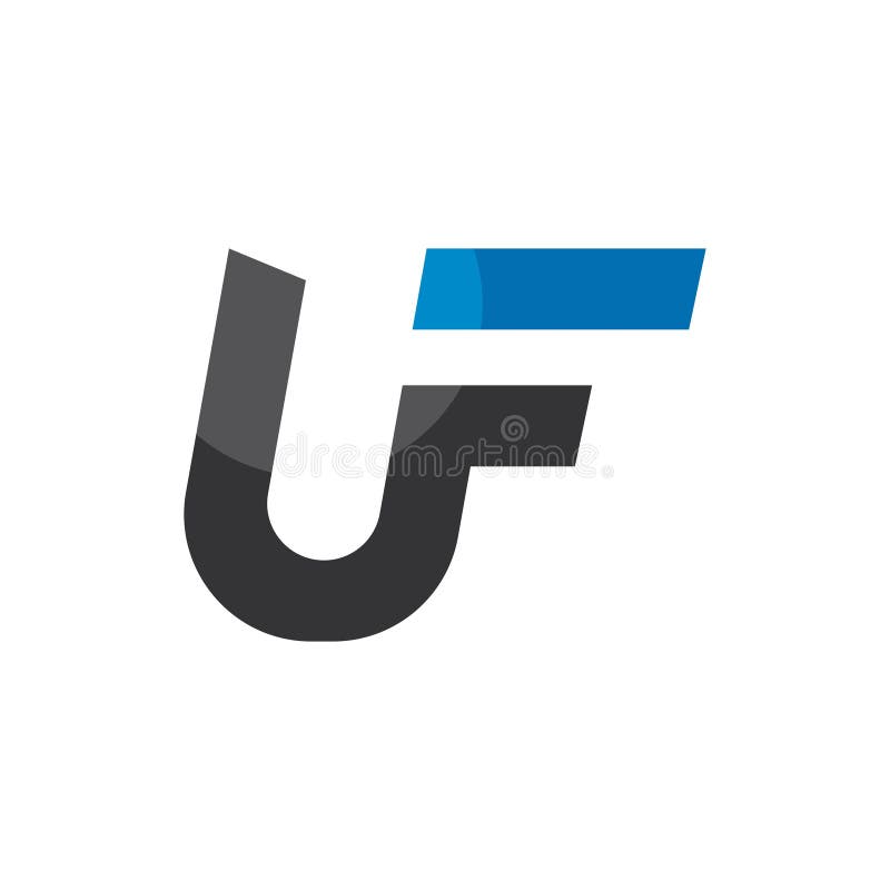 Sign of uf letter lgo design. uf initial logo icon, simple uf icon illustration royalty free illustration