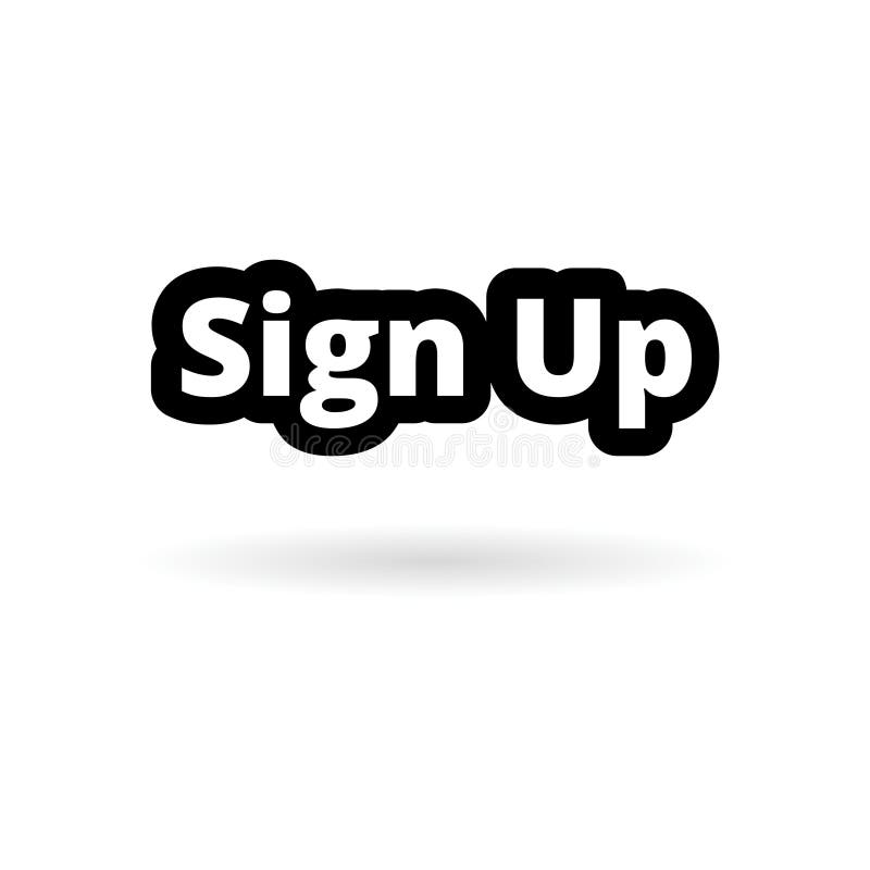 Black Sign Up Sign, Sign Up Icon, Simple Icon Stock Illustration