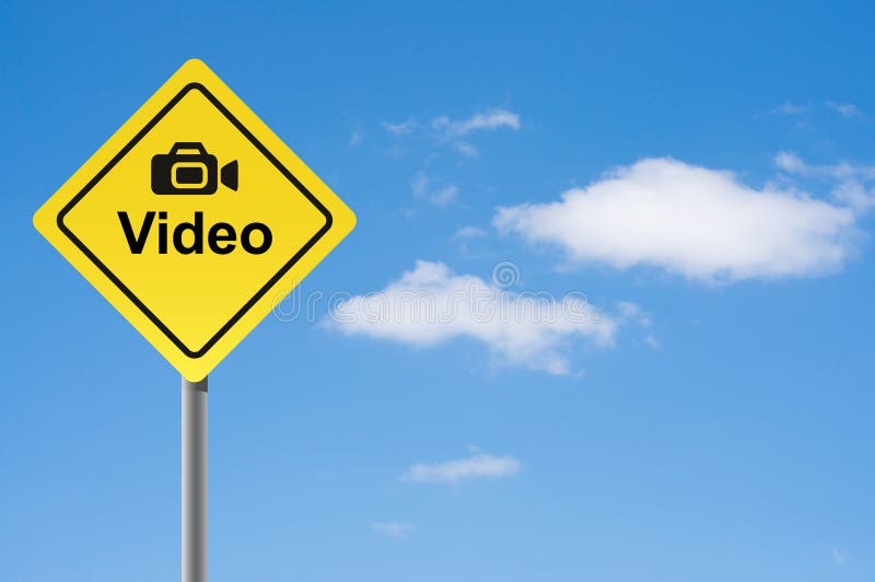 Sign video sky background.