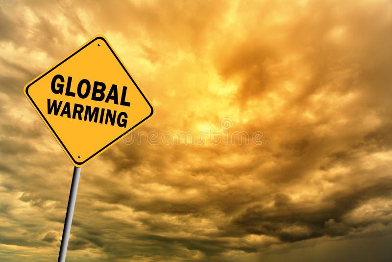 Sign with words 'Global warming' and thunderclouds. Sign with words 'Global warming' on a background of thunderclouds in warm tones stock photo Sign with words 'Global warming' and thunderclouds. Sign with words 'Global warming' on a background of thunderclouds in warm tones stock photo