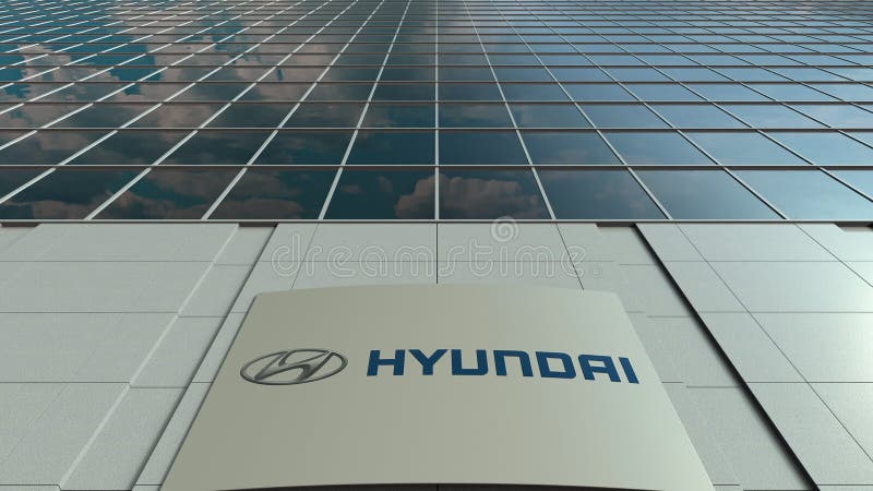 Signage Board with Hyundai Motor Company Logo. Modern Office Building  Facade. Editorial 3D Rendering Editorial Photography - Image of  manufacturer, daylight: 96602812