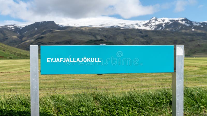 Signage des Vulkans Eyjafjallajokull, Island lizenzfreie stockfotografie Signage des Vulkans Eyjafjallajokull, Island lizenzfreie stockfotografie