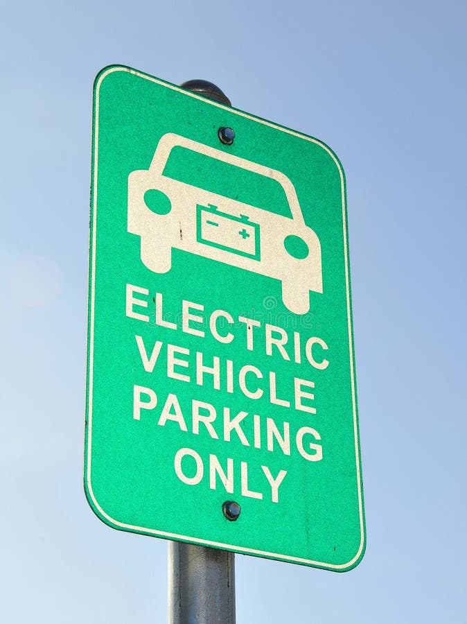 Signage do estacionamento do veículo eléctrico