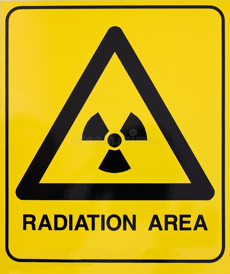 Nuclear radiation or radioactivity warning sign. Nuclear radiation or radioactivity warning sign