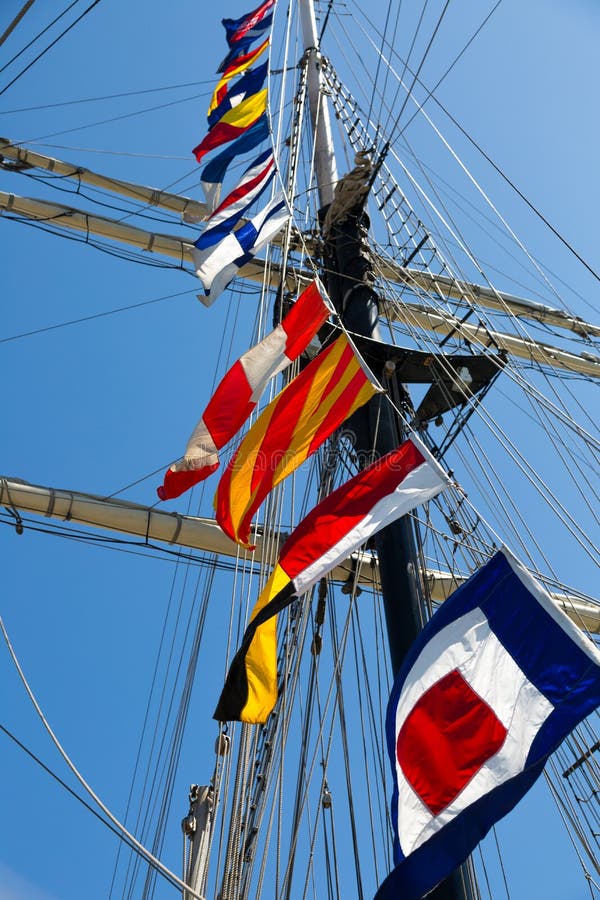 Tall Ship Signal Flags stock photo. Image of signal, sail 44010028