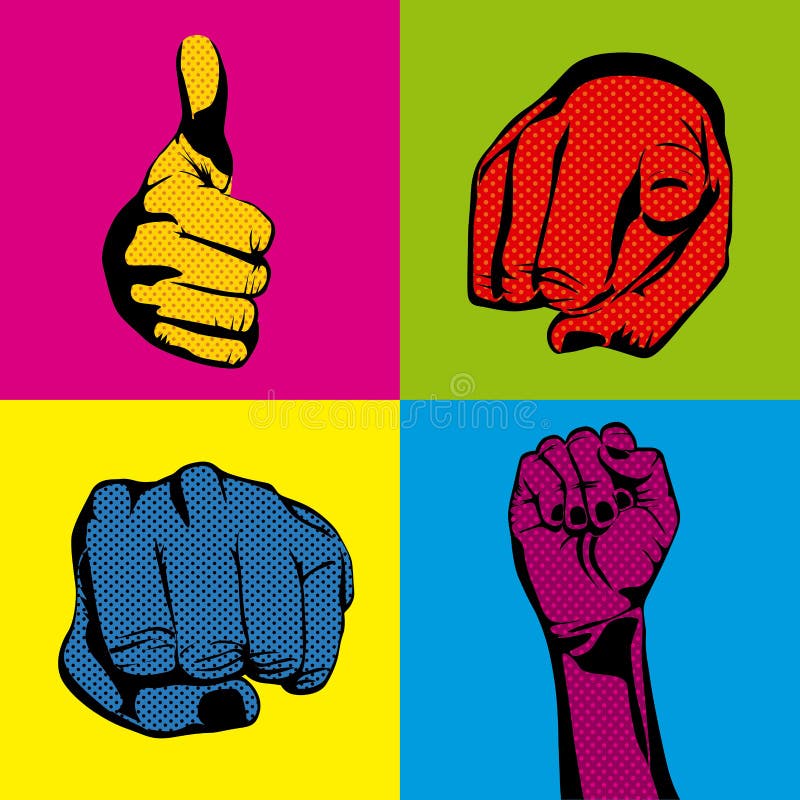 Signal hands vector illustration