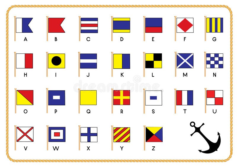 Signal nautical flags stock illustration Signal nautical flags stock illustration