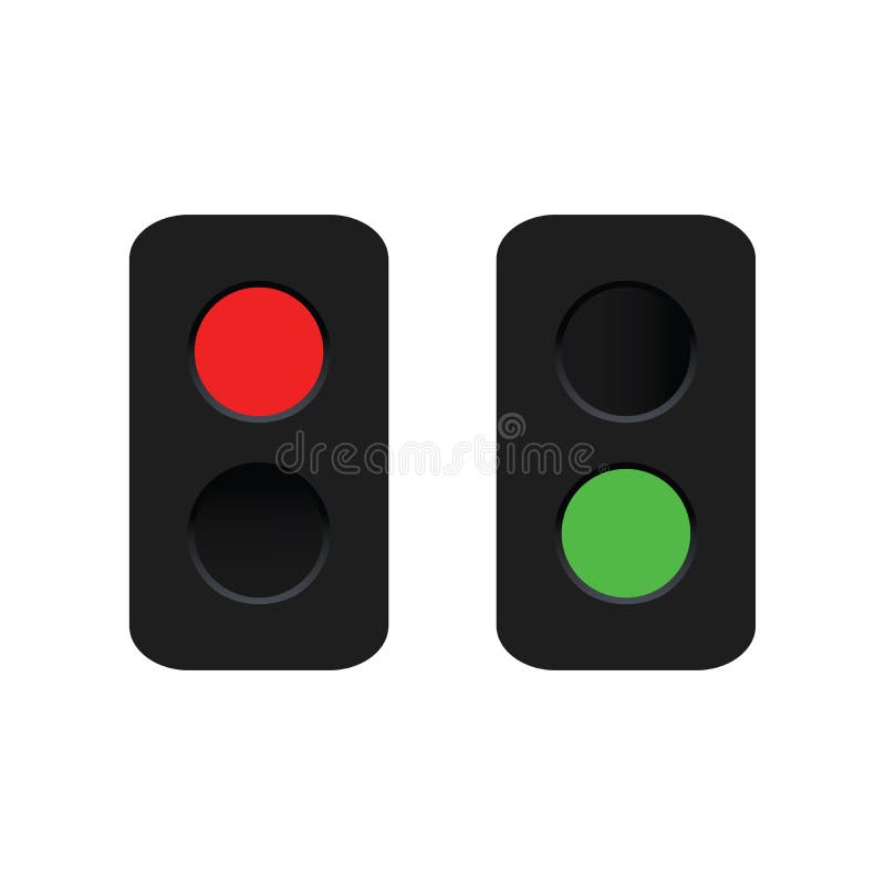 Signal traffic light on road, stoplight. Vector illustration royalty free illustration