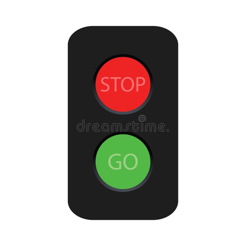 Signal traffic light on road, stoplight. Vector illustration stock illustration
