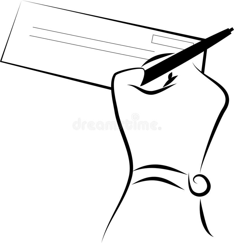 Signature d'un chèque illustration libre de droits