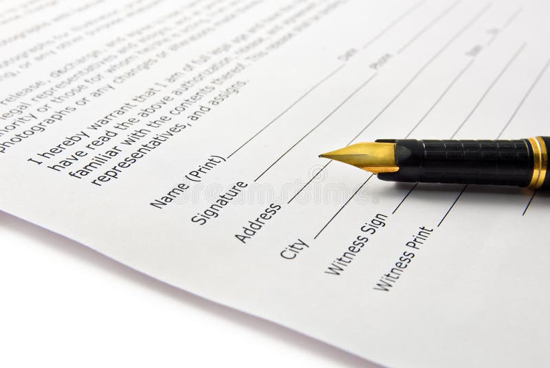 Signature in document royalty free stock images