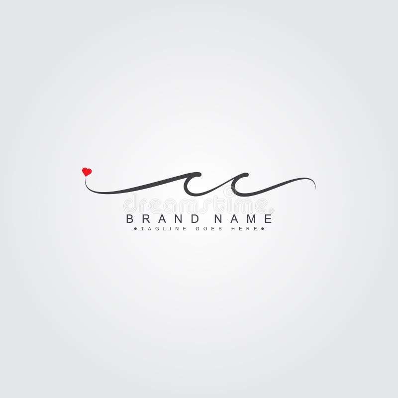 Logo Initial CC - Logo de Signature Manuscrite illustration stock