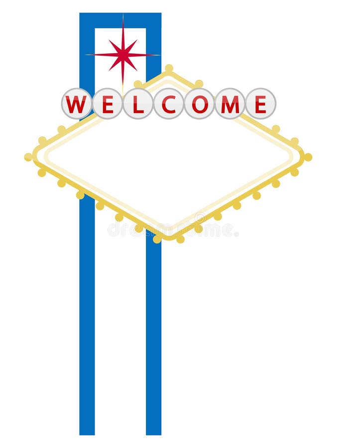 Signe bienvenu de casino ou de ville illustration libre de droits Signe bienvenu de casino ou de ville illustration libre de droits