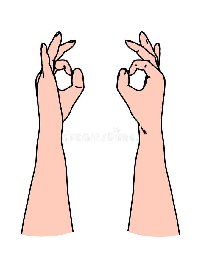 Signe CORRECT par la main humaine en tant que faire des gestes par des doigts pour la communication illustration de vecteur Signe CORRECT par la main humaine en tant que faire des gestes par des doigts pour la communication illustration de vecteur