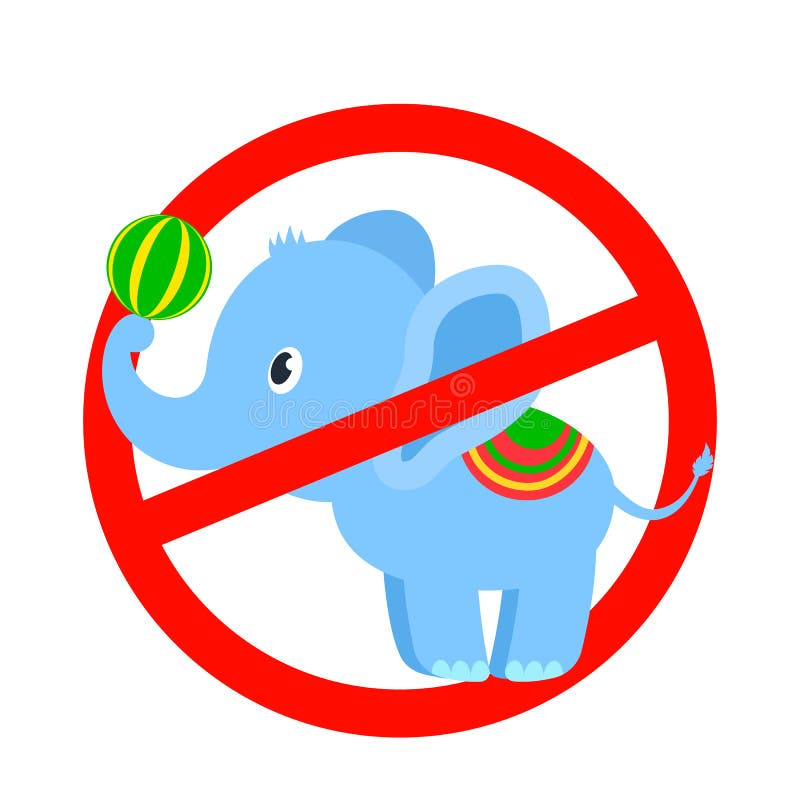 Signe d'arrêt à l'intérieur de la représentation d'éléphant au cirque concept de cirque sans animaux illustration stock Signe d'arrêt à l'intérieur de la représentation d'éléphant au cirque concept de cirque sans animaux illustration stock