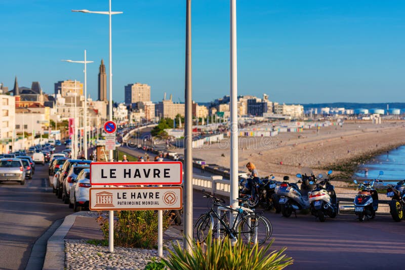 Signe d'entrée vers le Havre Normandie France