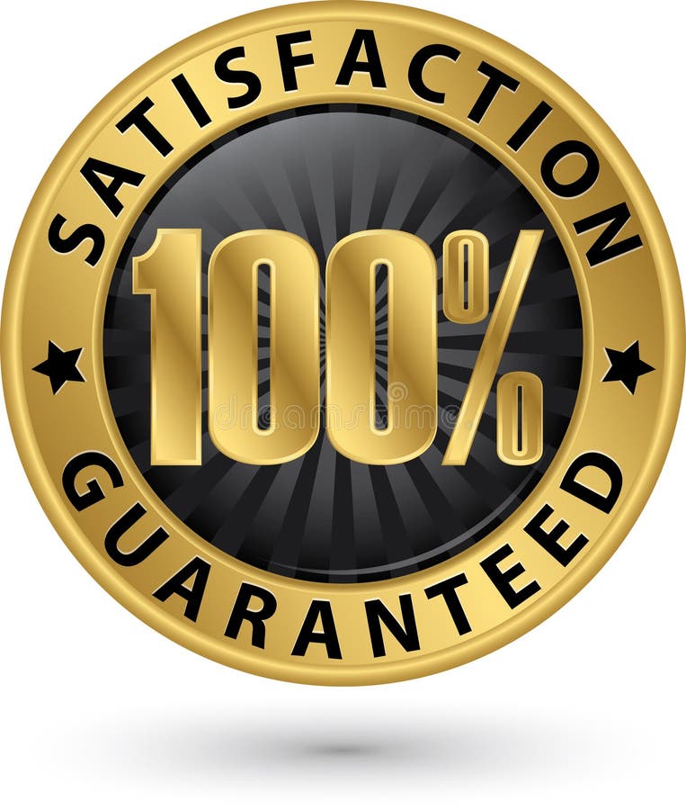 signe d'or garanti par satisfaction du client de 100 pour cent avec le ri