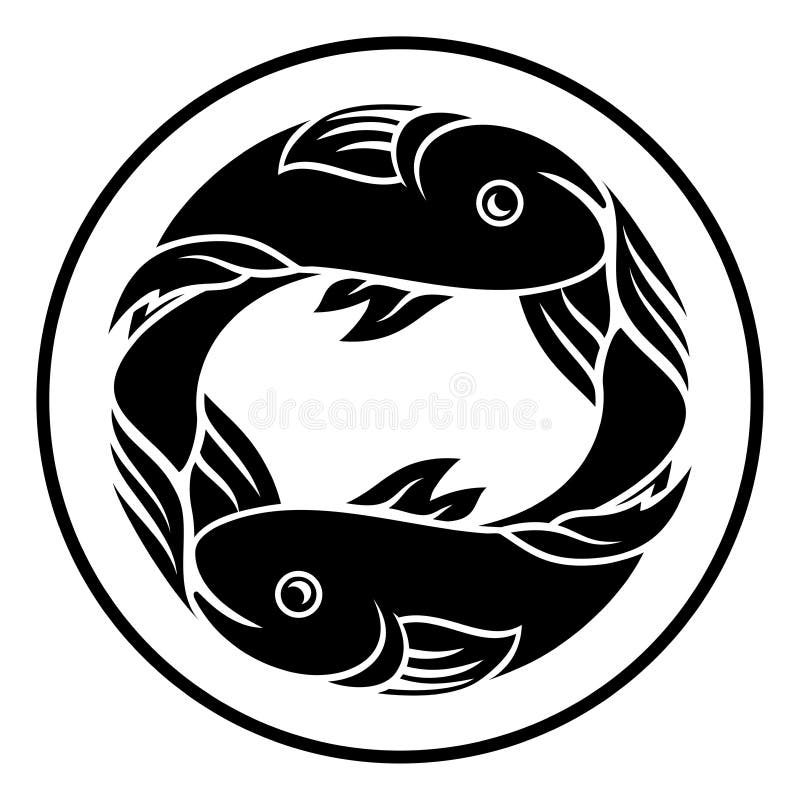 Astrology horoscope zodiac signs, circular Pisces fish symbol. Astrology horoscope zodiac signs, circular Pisces fish symbol