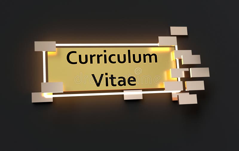 Signe d'or moderne de curriculum vitae illustration stock Signe d'or moderne de curriculum vitae illustration stock