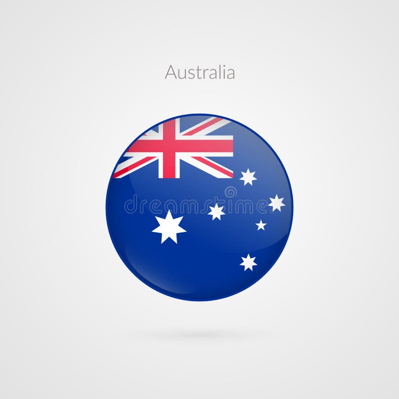 Signe de drapeau de vecteur d'Australie Symbole australien d'isolement de cercle Icône brillante d'illustration pour le voyage, s illustration de vecteur Signe de drapeau de vecteur d'Australie Symbole australien d'isolement de cercle Icône brillante d'illustration pour le voyage, s illustration de vecteur