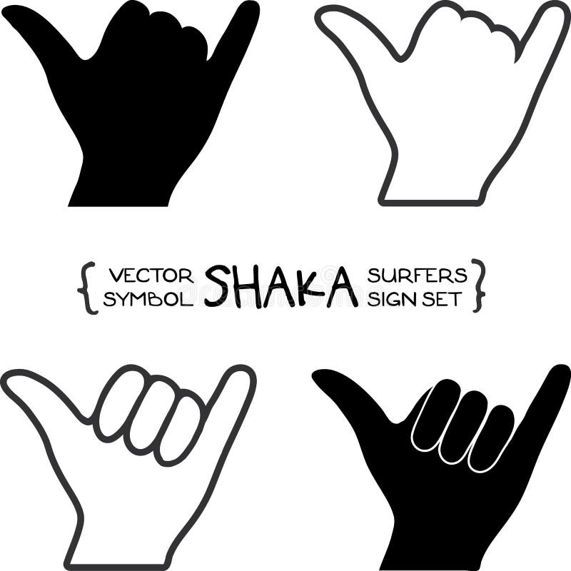 Signe de main de shaka de surfers de vecteur illustration de vecteur Signe de main de shaka de surfers de vecteur illustration de vecteur