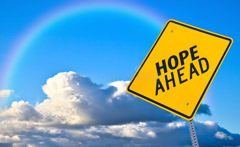 Signe de route d'espoir en avant