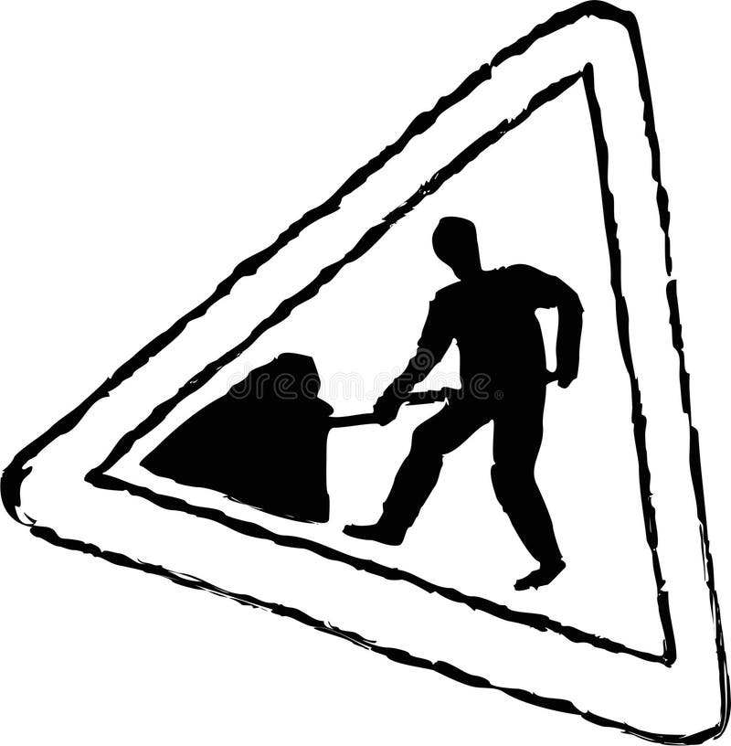 Signe de travaux de route illustration libre de droits Signe de travaux de route illustration libre de droits