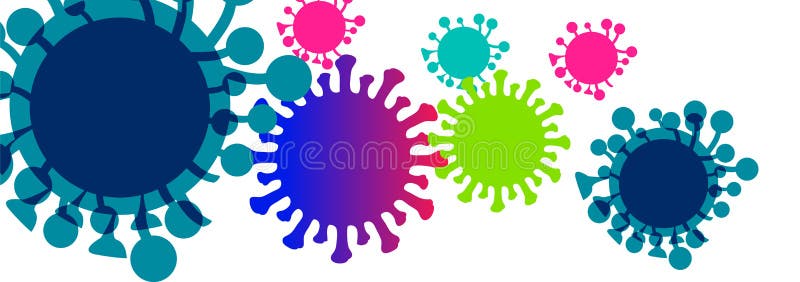 Signe de virus de la couronne avec des couleurs