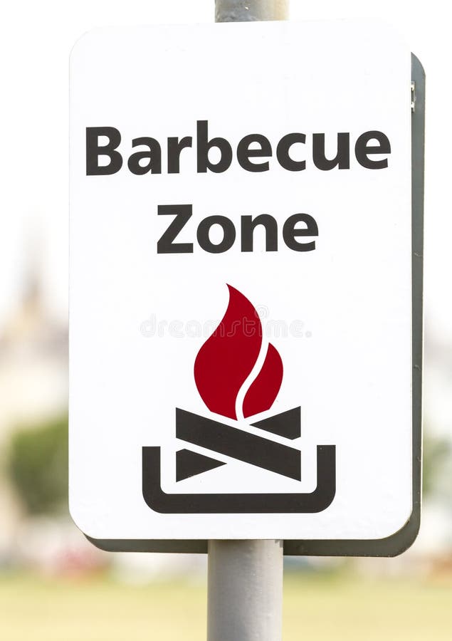 Signe de zone de barbecue image stock. Image du rouge 31880631