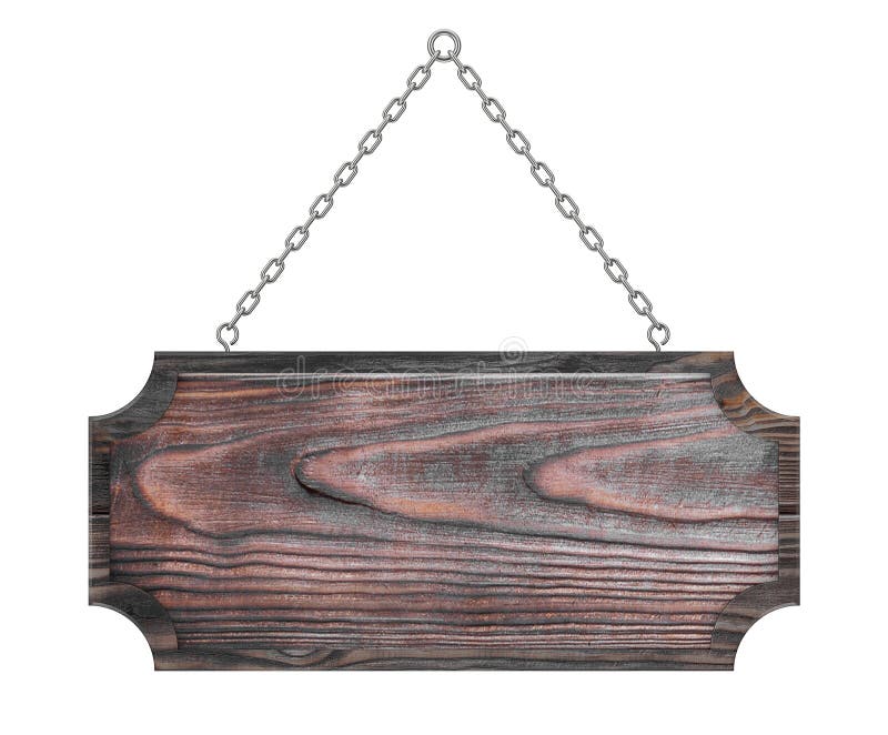 Signe en bois avec l'espace vide pour le vôtre conception accrochant sur une chaîne illustration de vecteur Signe en bois avec l'espace vide pour le vôtre conception accrochant sur une chaîne illustration de vecteur