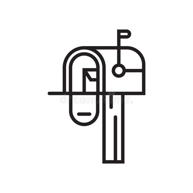 Signe et symbole de vecteur d'icône de boîte aux lettres d'isolement sur le fond blanc, concept de logo de boîte aux lettres illustration de vecteur Signe et symbole de vecteur d'icône de boîte aux lettres d'isolement sur le fond blanc, concept de logo de boîte aux lettres illustration de vecteur